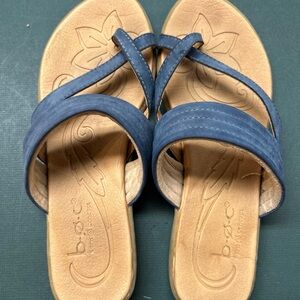 b.o.c By Born Womens 8 Alisha Blue Slip On Strappy Sandal Slide Summer Casual